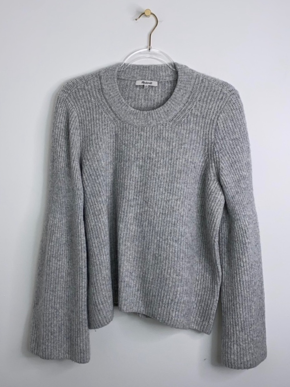 Madewell Bell Sleeve Pullover Sweater Gray Size Women's Large